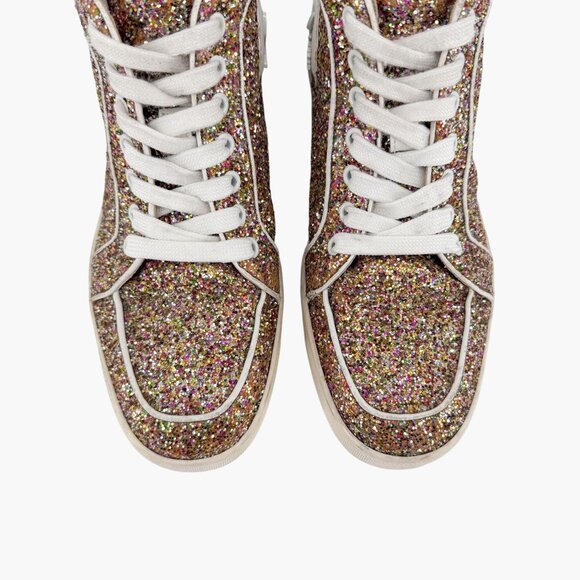 Christian Louboutin Rantus Orlato Glitter High Top Sneakers Size 38 US 8 Women's - Picture 3 of 16
